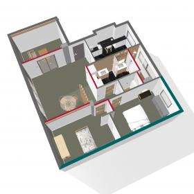 Zu verkaufen 4-Zimmer-Wohnung in einer sicheren Residenz