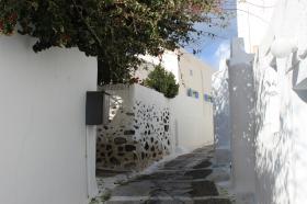 Haus auf der Insel Santorini im Megalochori