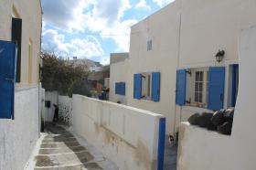 Haus auf der Insel Santorini im Megalochori